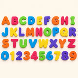 Lettres et chiffres de bain en mousse colorée, alphabet majuscule complet