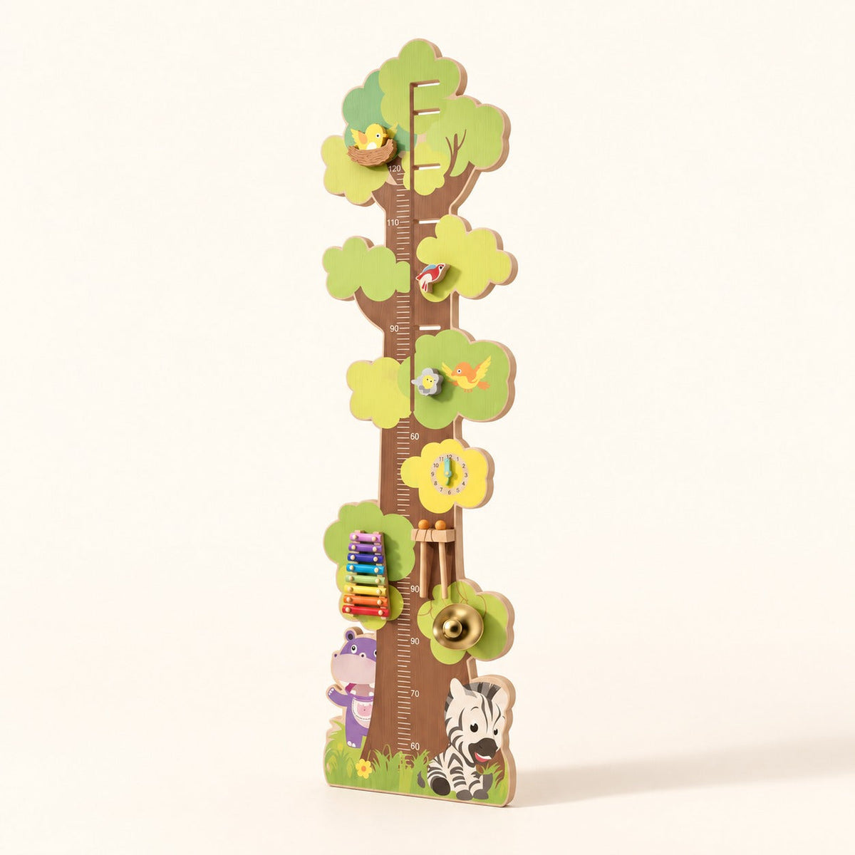 Toise murale Montessori en bois en forme d'arbre